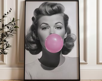 President Ronald Reagan Bubble Gum Pop Art, Whimsical Altered