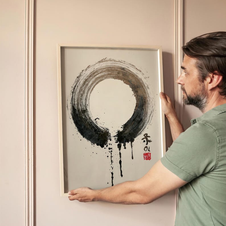 Enso Circle, Wabi Sabi Wall Art Print, Japanese Ink Poster - Etsy