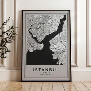 Istanbul Map Print, Istanbul Map, Line Art Map Poster, City Map Print, Gray Poster, Line Art Map Print, Istanbul Wall Art, Minimalist Map