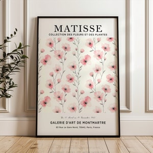 Henri Matisse Kunstdruck, Matisse Blumenposter, Blumenmarkt Poster, Matisse Druck, rosa Blume, Matisse Pflanze, botanisches Poster