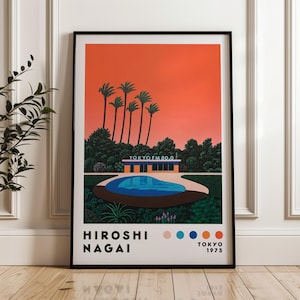 Hiroshi Nagai Art Poster, Home Decor, Minimalist Poster, Japanese Art Print, Japanese City Pop, Modern Art Print, Vaporwave Print