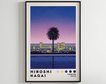 Hiroshi Nagai Art Print, Japanese Art Poster, Vaporwave Print