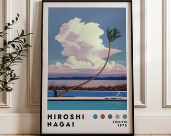 Hiroshi Nagai Art Poster, Minimalist Poster, Vaporwave Print, Japanese City Pop, Japanese Art Print, Home Decor, Modern Art Print