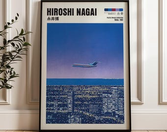 Hiroshi Nagai Art Print, Japanese City Pop, Vaporwave Poster