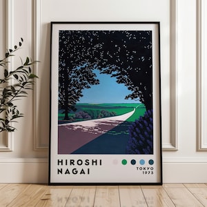 Hiroshi Nagai Art Poster, Vaporwave Print, Home Decor, Minimalist Poster, Japanese Art Print, Japanese City Pop, Modern Art Print
