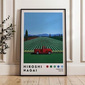 Hiroshi Nagai Art Poster, Home Decor, Minimalist Poster, Japanese City Pop, Modern Art Print, Vaporwave Print, Japanese Art Print