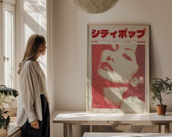 Halftone Pop Art Wall Decor, Retro Japanese Y2K Poster, Indie Room