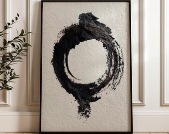 Enso Circle, impression d'art mural wabi-sabi japonais, affiche zen minimaliste