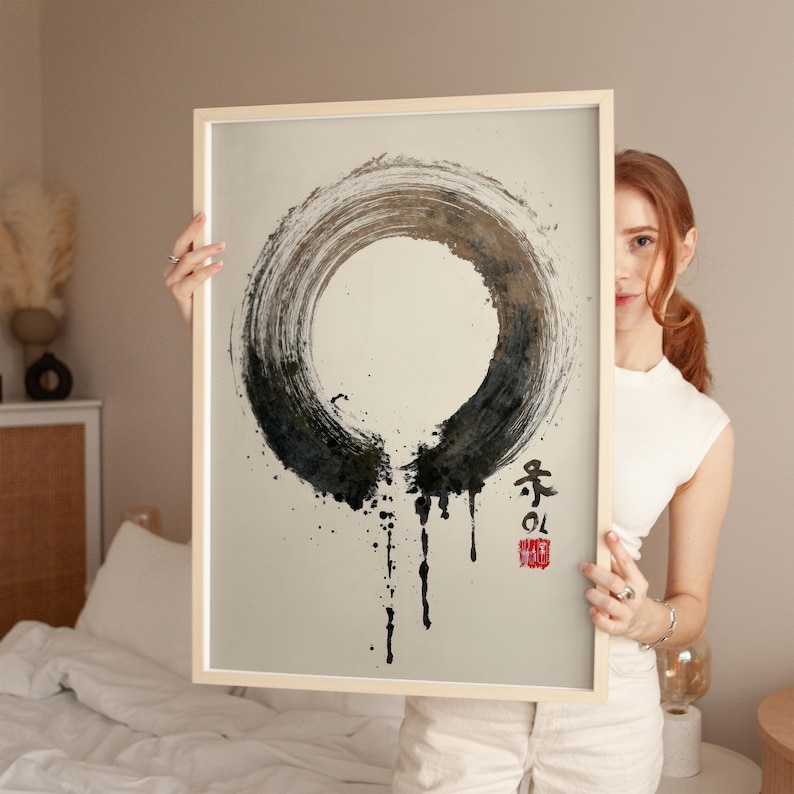 Enso Circle, Wabi Sabi Wall Art Print, Japanese Ink Poster - Etsy