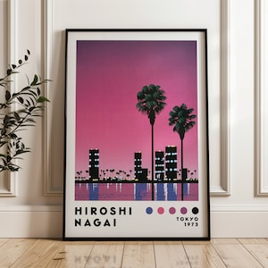 Hiroshi Nagai Art Print, Japanese Art Poster, Vaporwave Print, Home Decor, Japanese City Pop, Modern Art Print, Minimalist Poster
