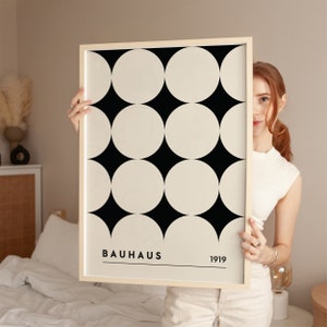 Bauhaus Geometric Poster Print, Abstract Wall Art, Black Contemporary Poster, Linear Design, Bauahus Abstract Poster, Minimalist Decor