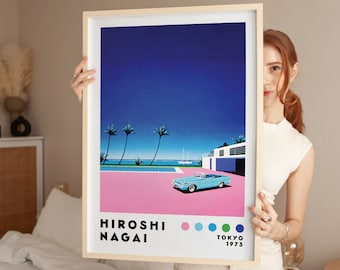 Hiroshi Nagai Art Print, Vaporwave Print, Home Decor, Japanese City Pop, Modern Art Print, Japanese Art Poster, Minimalist Poster