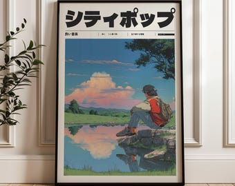 Aesthetic 90s Vaporwave Print, Indie Room Decor, Retro Japanese Y2K Poster, Retro Anime Wall Decor, Vintage Style Manifest Art