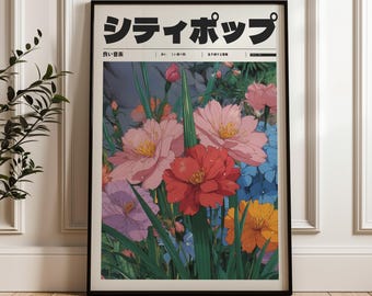 Aesthetic 90s Vaporwave Print, Retro Anime Wall Decor, Retro Japanese Y2K Poster, Indie Room Decor, Vintage Style Manifest Art