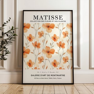 Henri Matisse Kunstdruck, Matisse Blumenposter, Blumenmarkt Poster, Matisse Druck, orange Blume, Matisse Pflanze, botanisches Poster
