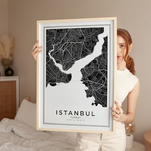 Istanbul Map, Istanbul Map Poster, Line Art Map Poster, City Map Print, White Poster, Line Art Map Print, Istanbul Wall Art, Minimalist Map