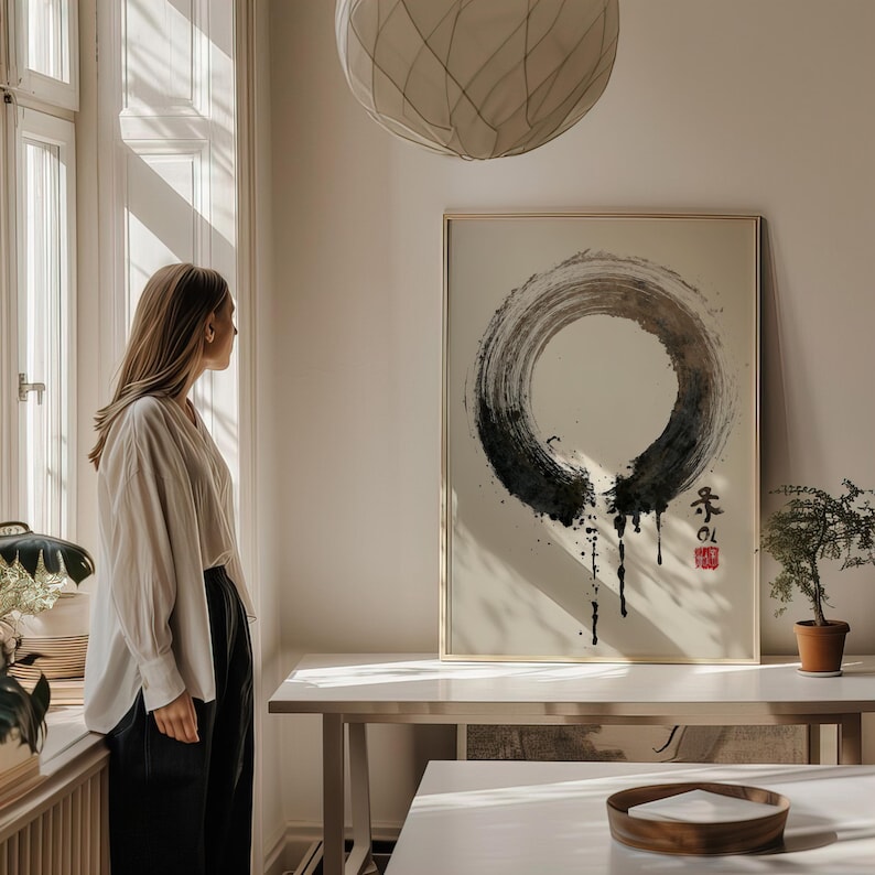 Enso Circle, Wabi Sabi Wall Art Print, Japanese Ink Poster - Etsy