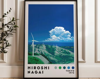 永井博アートプリント、ヴェイパーウェイヴプリント、ミニマリスト