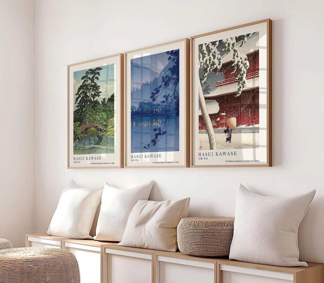 Set of 3 Prints, Poster Set, Gallery Wall Art Set,hasui Kawase Art ...