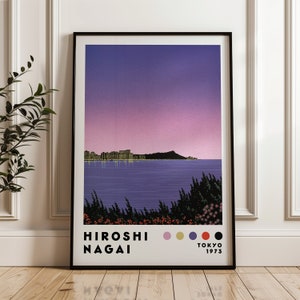 Hiroshi Nagai Art Print, Japanese Art Poster, Vaporwave Print, Home Decor, Japanese City Pop, Modern Art Print, Minimalist Poster