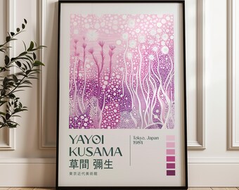草間彌生プリント、モダンアートプリント、草間彌生展ポスター、草間