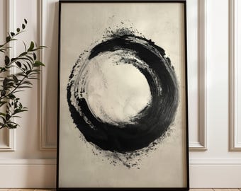 Enso Circle, Wabi Sabi Wall Art Print, Minimalist Japanese Poster