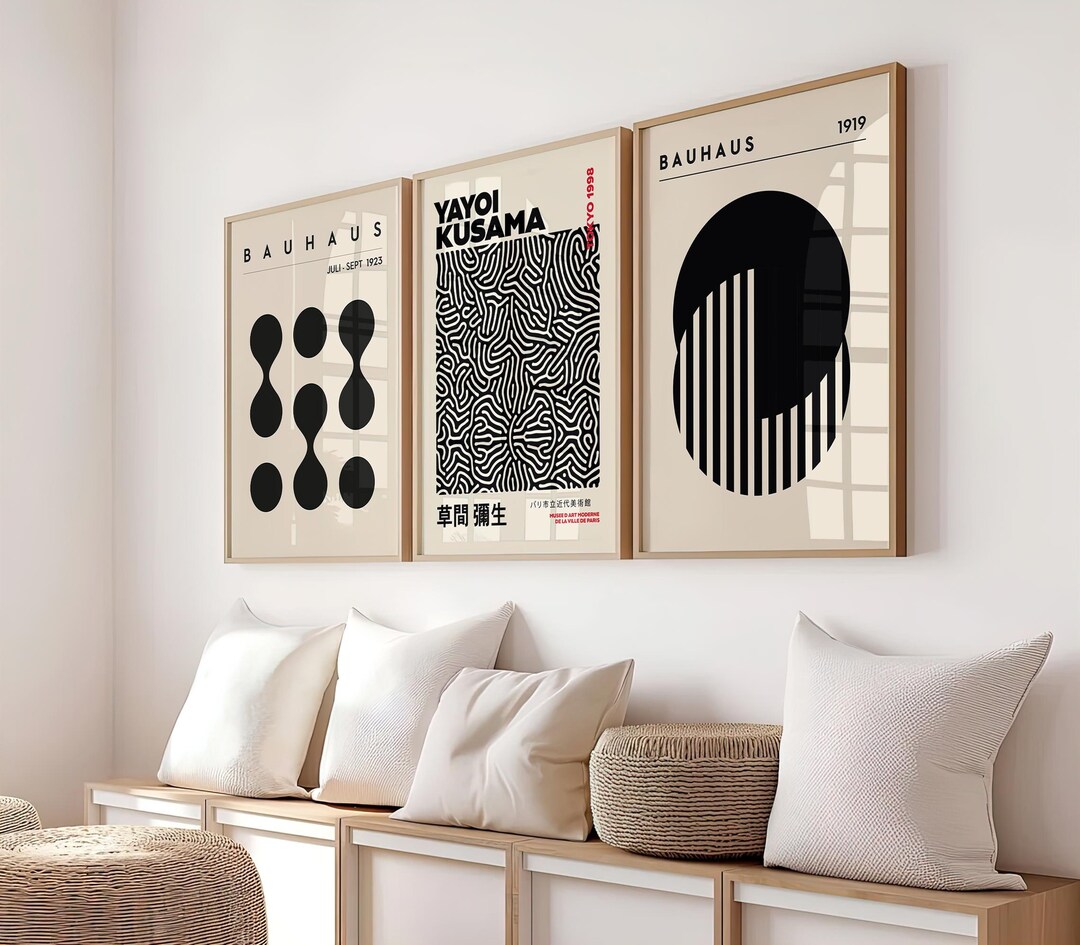 Set of 3 Prints, Poster Set, Gallery Wall Art Set, Yayoi Kusama Art ...