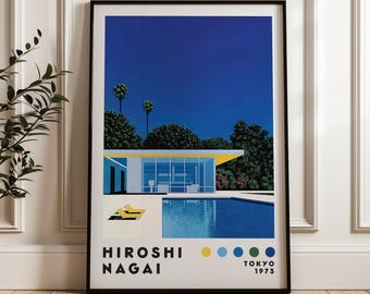 永井博アートプリント、室内装飾、日本のシティポップ、ヴェイパー