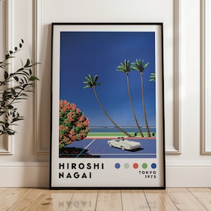 Lámina artística de Hiroshi Nagai, póster de arte japonés, impresión de vaporwave, decoración del hogar, impresión de arte moderno, pop urbano japonés, póster minimalista