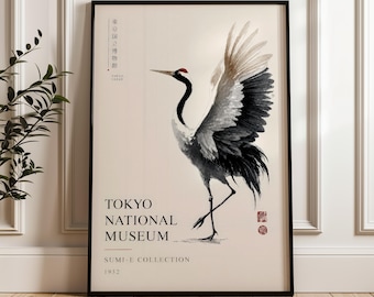 掛け絵(別世界) 予約済み：アンティーク日本壁掛け装飾、掛け軸絵画、鶴の絵、鶴の
