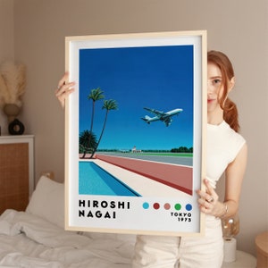Hiroshi Nagai Art Print, Minimalist Poster, Japanese Art Poster, Vaporwave Print, Home Decor, Japanese City Pop, Modern Art Print