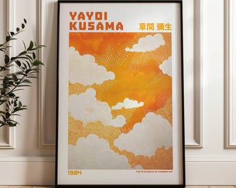 草間彌生プリント、モダンアートプリント、草間彌生展ポスター
