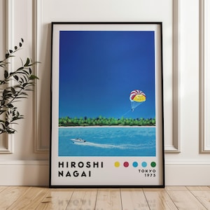 Hiroshi Nagai Art Poster, Minimalist Poster, Japanese Art Print, Home Decor, Vaporwave Print, Japanese City Pop, Modern Art Print