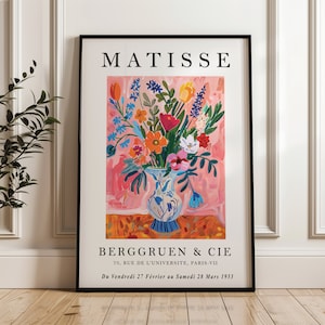 Henri Matisse Flower Vase, Exhibition Poster, Wall Art, Colourful Vintage Fine Art Print, Living Room Decor, Wall Decor, Mid Century Modern