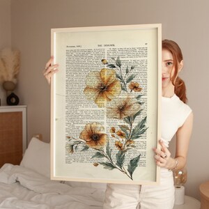 Póster de libro personalizado, regalo personalizable, póster de libro con temática floral, regalo de aniversario personalizado, póster de carta, texto personalizable, póster de flores