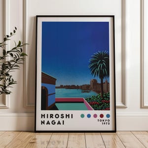 Hiroshi Nagai Art Poster, Japanese City Pop, Home Decor, Modern Art Print, Vaporwave Print, Japanese Art Print, Minimalist Poster