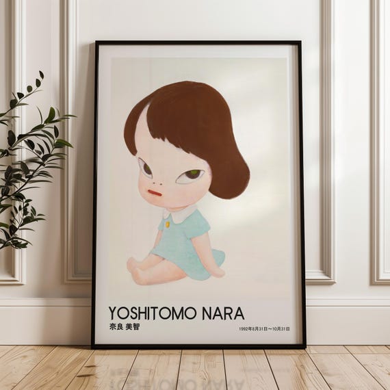 アート・デザイン・音楽 Noritake OPEN EYES (silkscreen in frame) Girl With Big Eyes, Yoshitomo Nara Wall Art Print, Contemporary