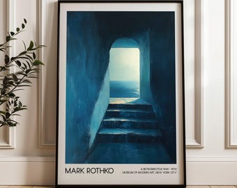 Mark Rothko Art Print, Exhibition Poster, Vintage Home Decor, Modern Painting, Wall Art, Minimalist Abstract, High Quality Poster