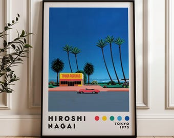 永井博アートプリント、ヴェイパーウェイヴプリント、ミニマリスト