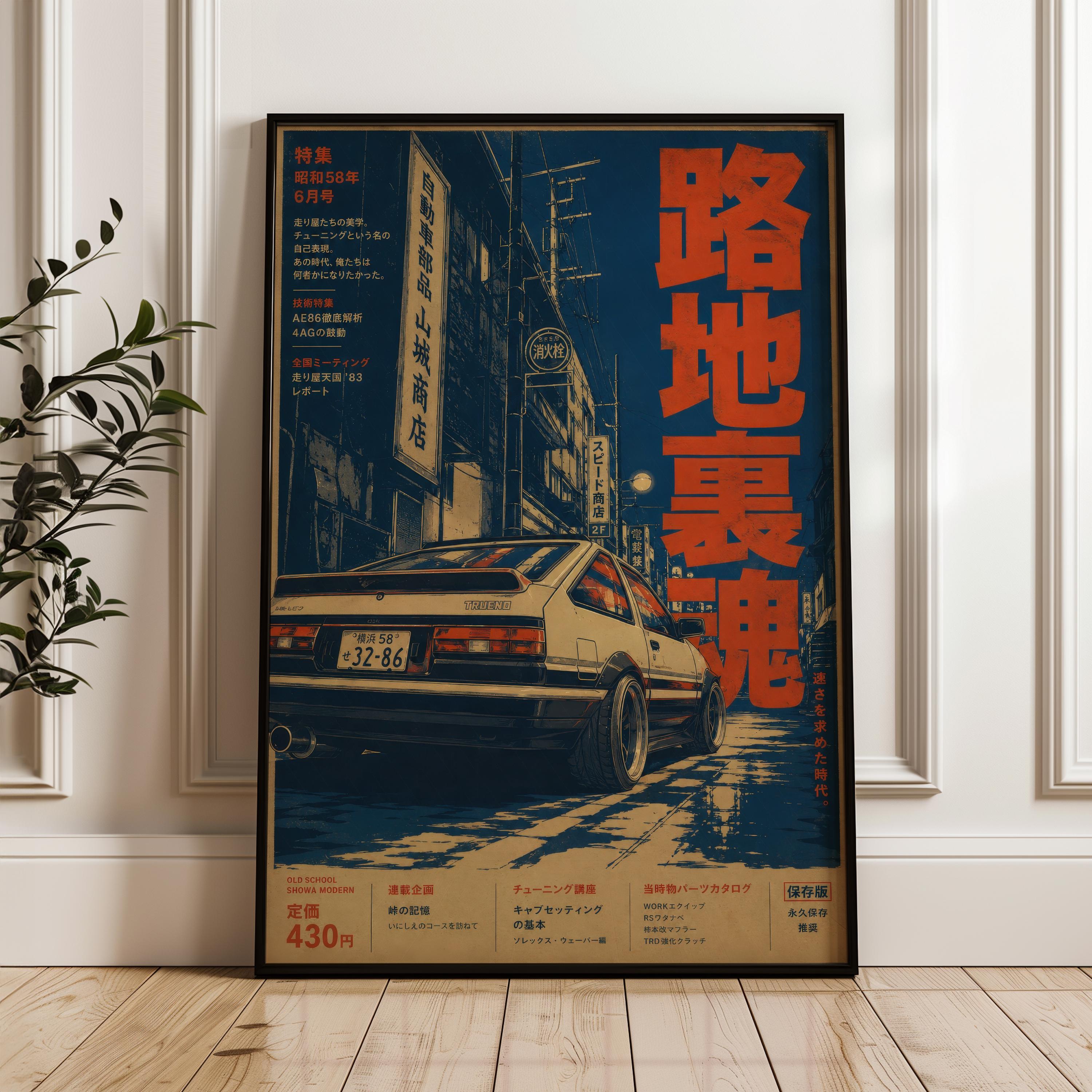 Vintage Japanese Car Poster - Etsy