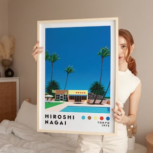 Hiroshi Nagai Art Print, Japanese Art Poster, Vaporwave Print, Home Decor, Japanese City Pop, Modern Art Print, Minimalist Poster