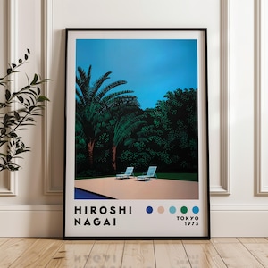 Hiroshi Nagai Art Poster, Home Decor, Modern Art Print, Minimalist Poster, Japanese Art Print, Vaporwave Print, Japanese City Pop