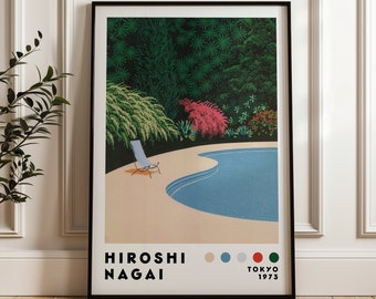 Hiroshi Nagai Art Print, Japanese City Pop, Japanese Art Poster, Vaporwave Print, Home Decor, Modern Art Print, Minimalist Poster