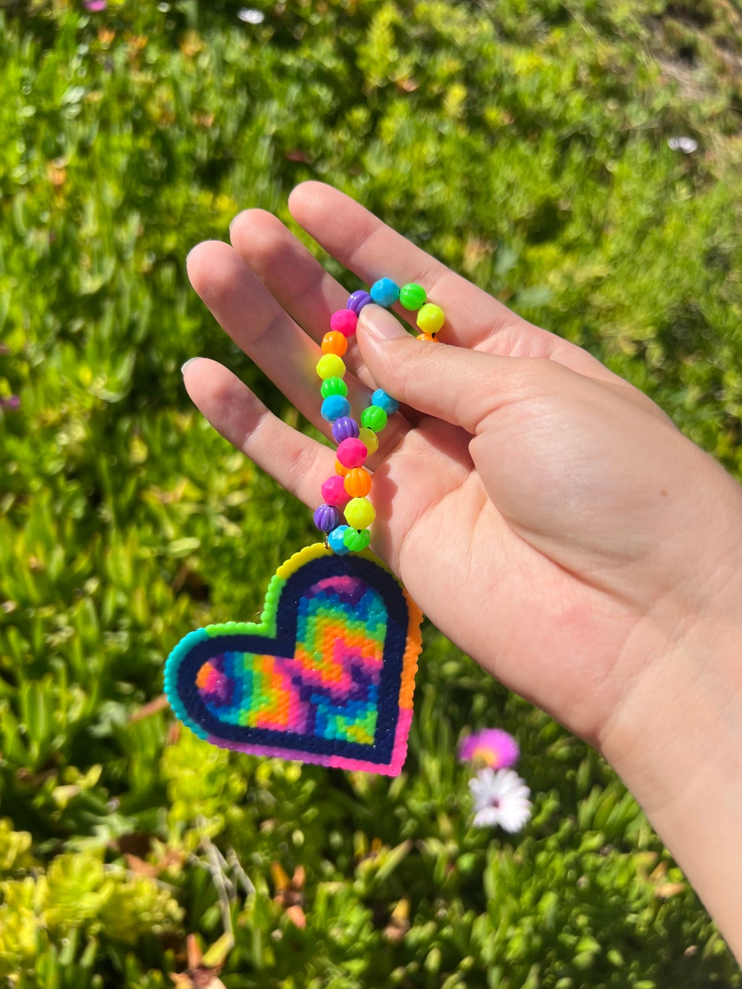 Bead Ring Rave Rave Kandi Bracelet: Perler Bead Charm, Music Festival Jewelry - Etsy ...
