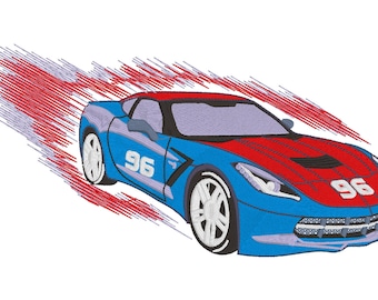 Race Car Nascar Speed Racer Embroidery