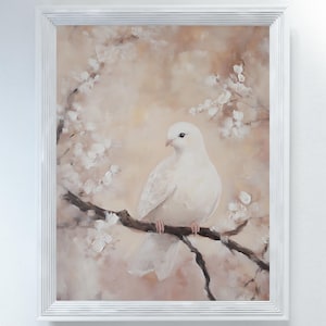 Peace Dove Art Print: Vintage Bird Painting (Digital Download)