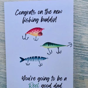 Herzlichen Glückwunsch zum neuen Fischen Buddy, Baby-Dusche-Karte, Digital, Instant Download, Glückwünsche, Karte, Schwangerschaft, neue Eltern, Vater, Papa