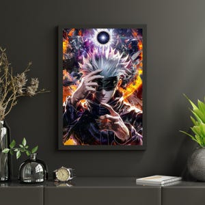 Satoru Gojo Jujutsu Kaisen Poster: Vibrant Anime Wall Art