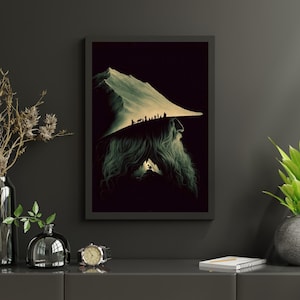 Póster de Gandalf el Gris de El Señor de los Anillos / Decoración del hogar / Arte mural de películas / Retrato artístico / Regalo para fanáticos de las películas