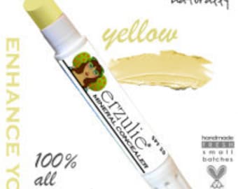 Corrector orgánico / Corrector mineral En barra en amarillo Acné no comedogénico Maquillaje seguro Maquillaje sin gluten